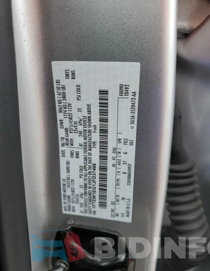 1FTEW1EG1JFD37498 Photo# 12