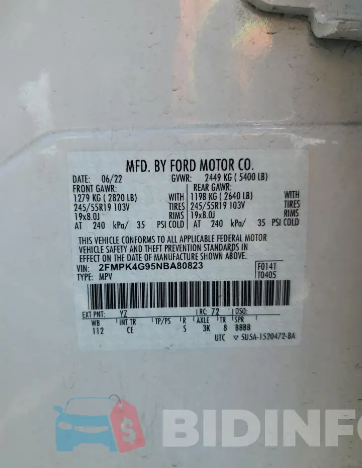 2FMPK4G95NBA80823 Photo# 14