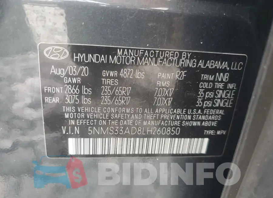 5NMS33AD8LH260850 Photo# 13