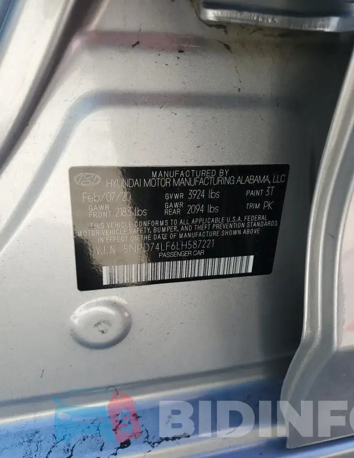 5NPD74LF6LH587221 Photo# 12