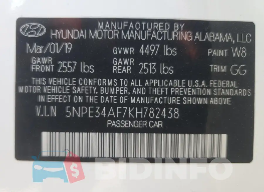 5NPE34AF7KH782438 Photo# 13