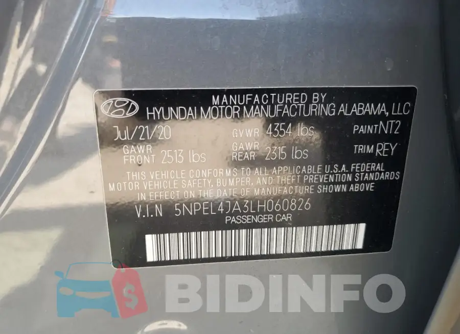 5NPEL4JA3LH060826 Photo# 12