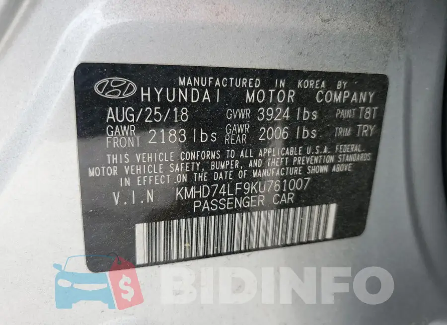 KMHD74LF9KU761007 Photo# 13