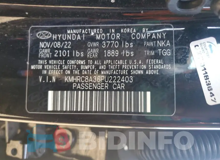 KMHRC8A36PU222403 Photo# 12