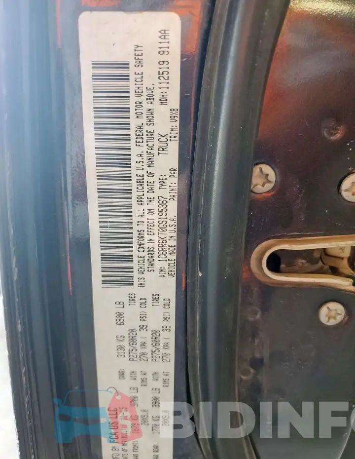 1C6RR6KT0GS195367 Photo# 12