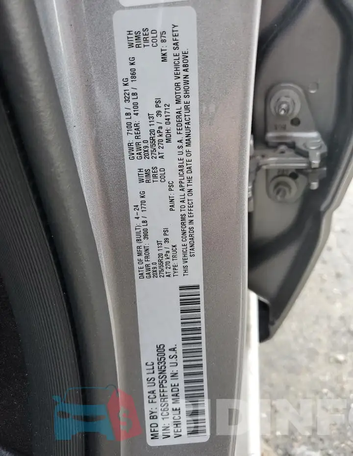 1C6SRFFP5SN535005 Photo# 13