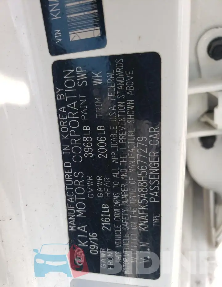 KNAFK5A88H5677279 Photo# 13
