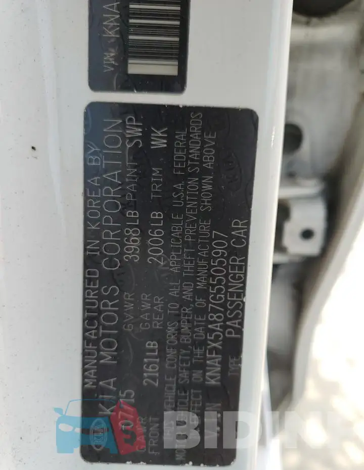 KNAFX5A87G5505907 Photo# 12