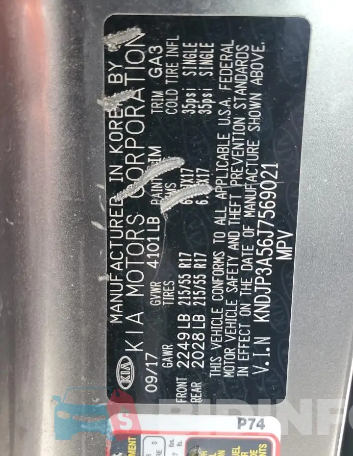 KNDJP3A56J7569021 Photo# 12