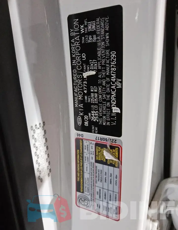 KNDPMCAC4M7876290 Photo# 13