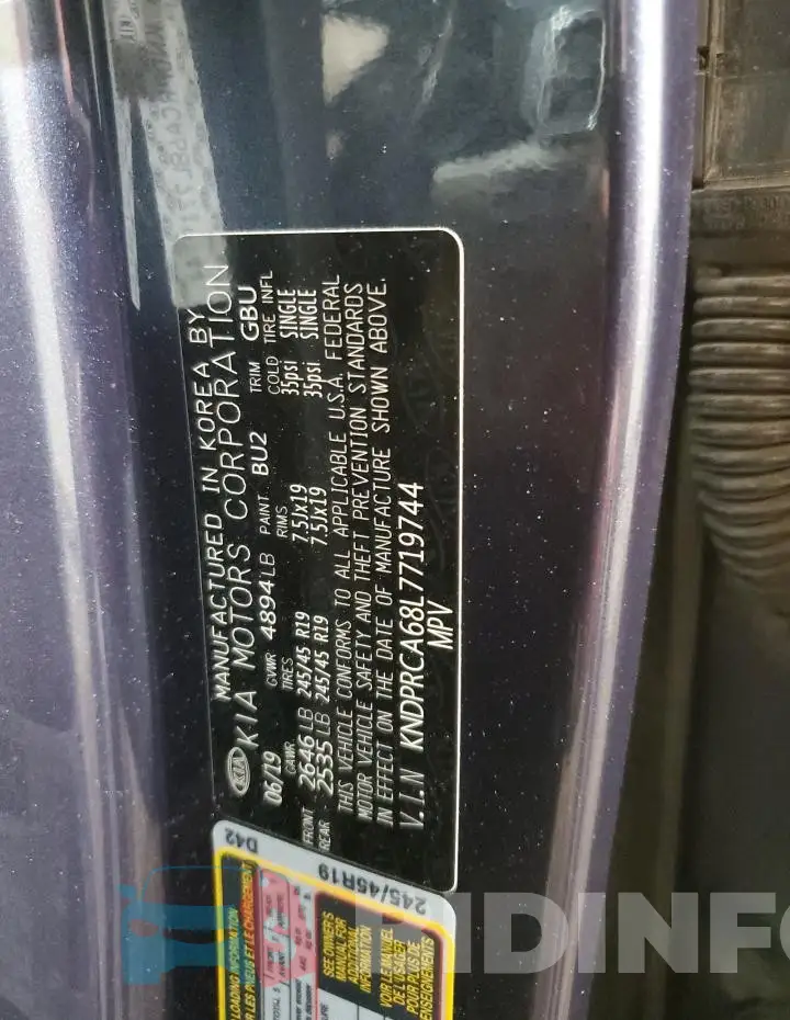 KNDPRCA68L7719744 Photo# 13