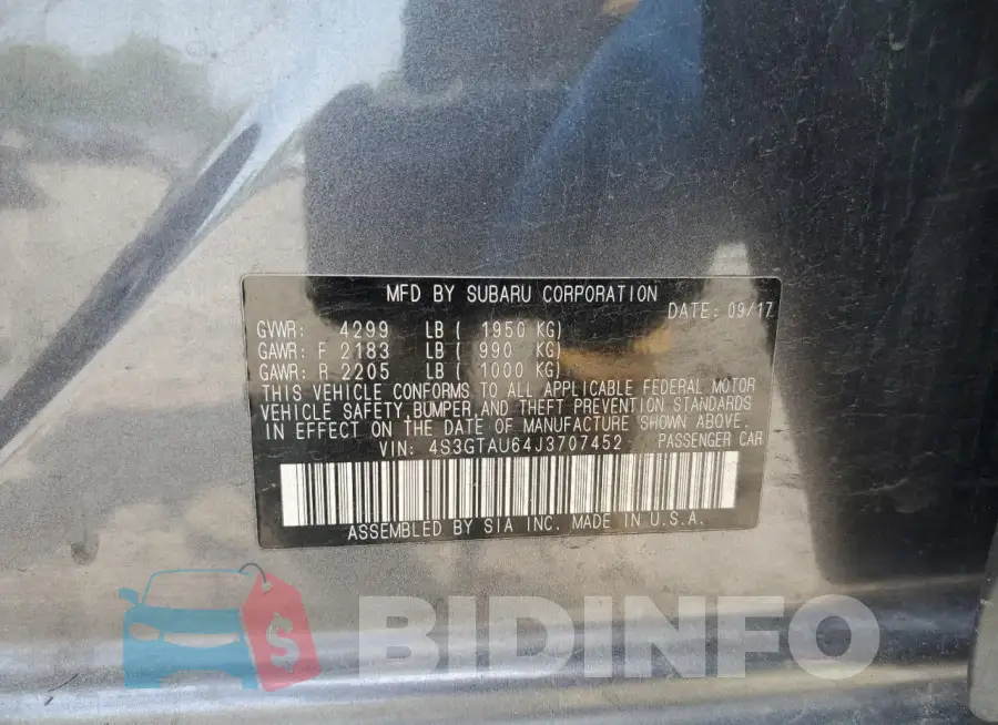 4S3GTAU64J3707452 Photo# 13