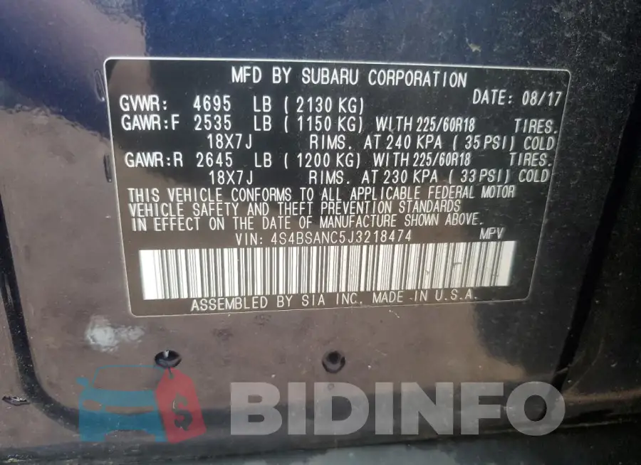 4S4BSANC5J3218474 Photo# 13