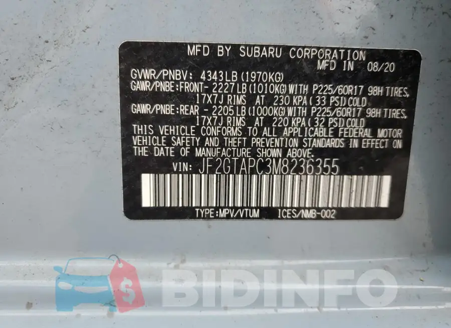 JF2GTAPC3M8236355 Photo# 13