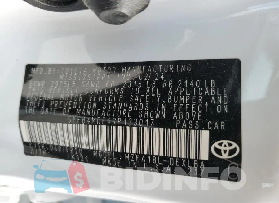 5YFB4MDE4RP133017 Photo# 12