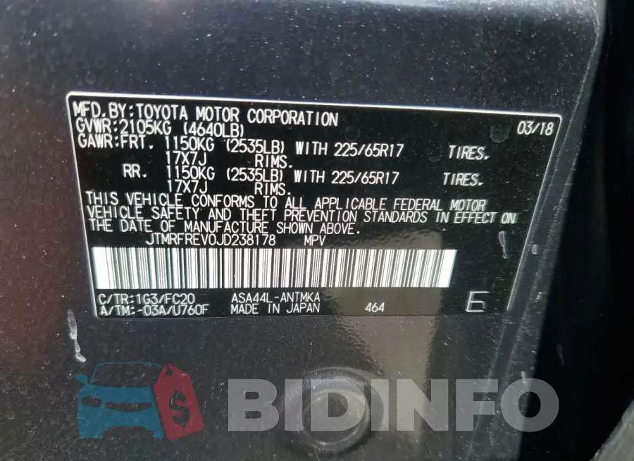 JTMRFREV0JD238178 Photo# 14