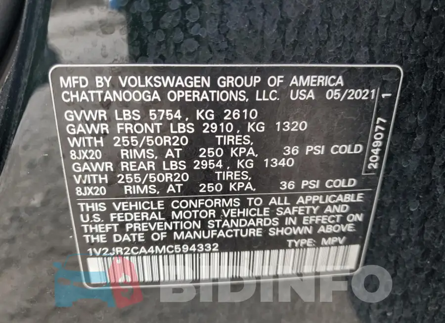 1V2JR2CA4MC594332 Photo# 13