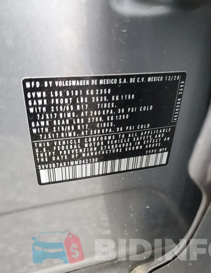 3VV3B7AX1MM042130 Photo# 14
