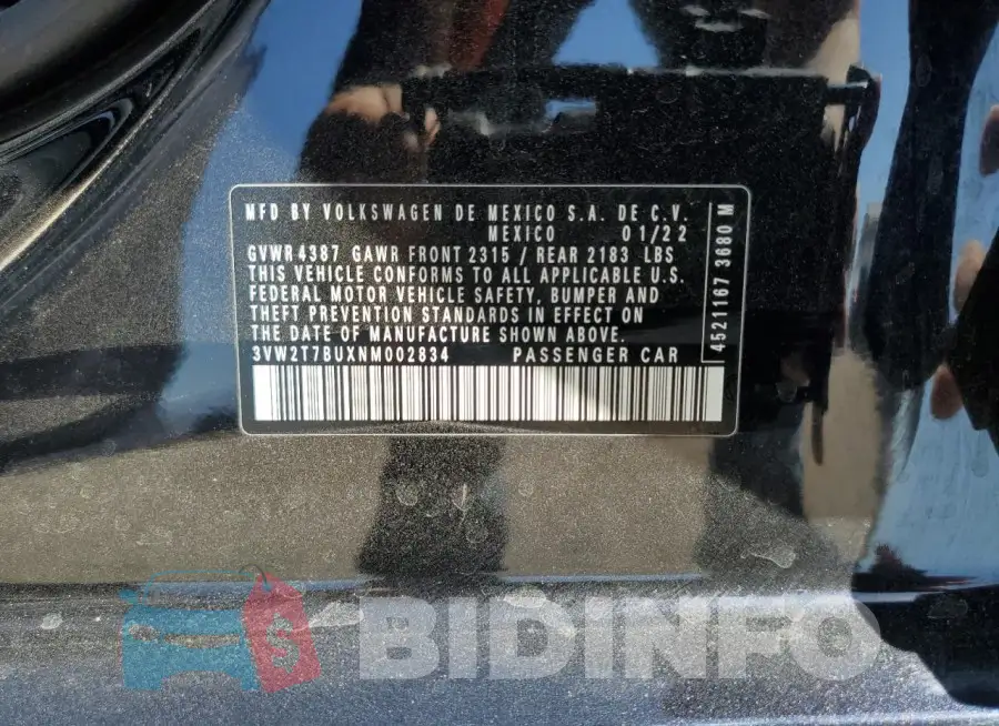 3VW2T7BUXNM002834 Photo# 12