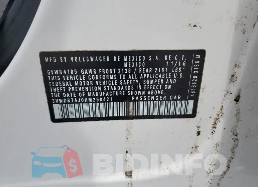 3VWDB7AJ0HM290421 Photo# 13