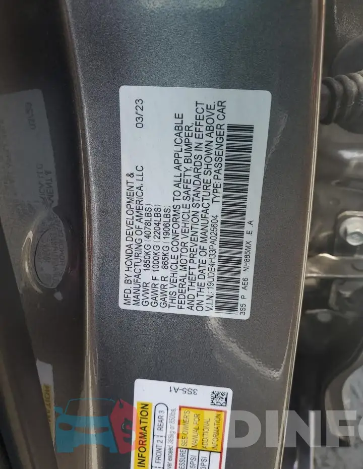 19UDE4H33PA025604 Photo# 12
