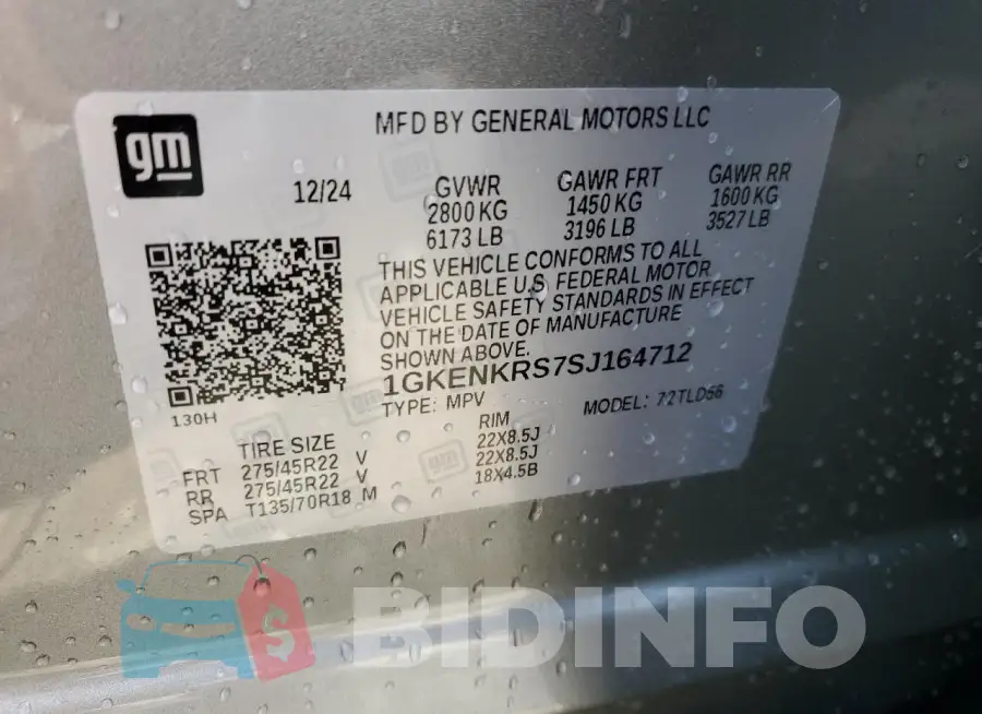 1GKENKRS7SJ164712 Photo# 14