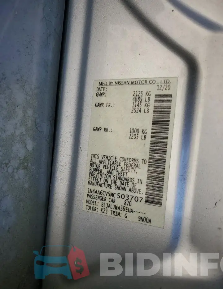 1N4AA6CV5MC503707 Photo# 13