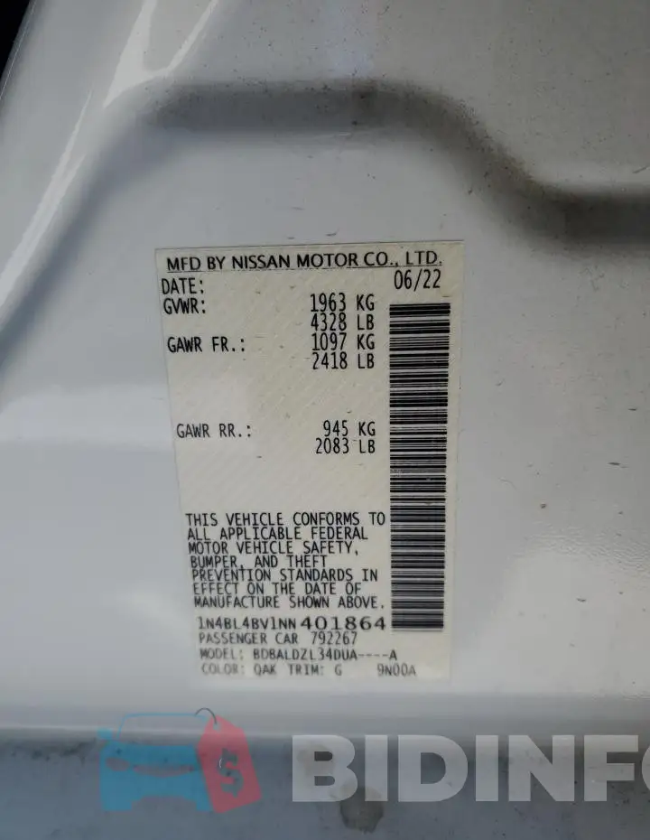 1N4BL4BV1NN401864 Photo# 12