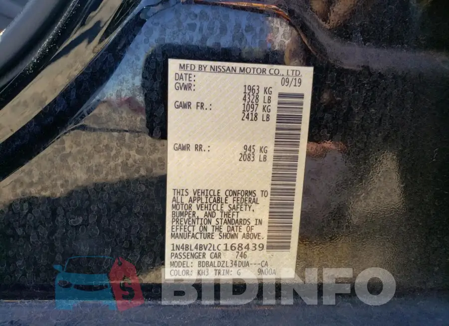 1N4BL4BV2LC168439 Photo# 13
