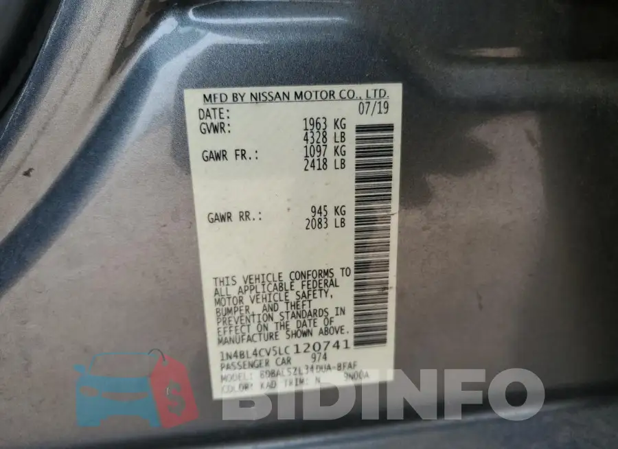 1N4BL4CV5LC120741 Photo# 12