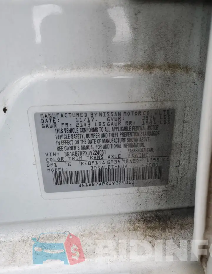 3N1AB7APXJY224051 Photo# 12