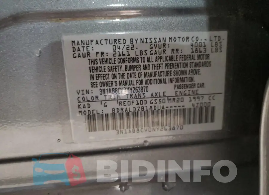3N1AB8CV0NY263870 Photo# 12