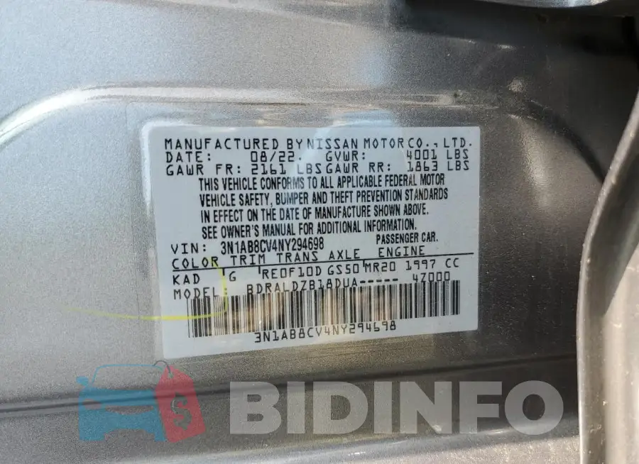3N1AB8CV4NY294698 Photo# 12