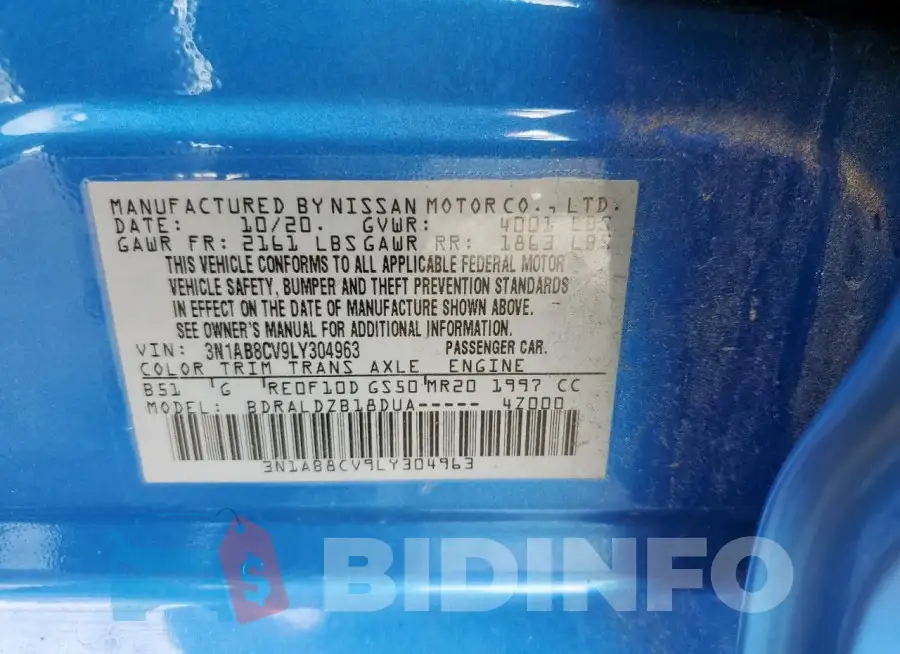 3N1AB8CV9LY304963 Photo# 12