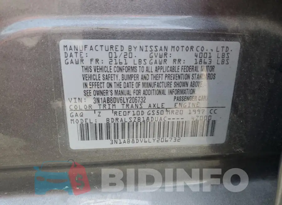 3N1AB8DV6LY206732 Photo# 12