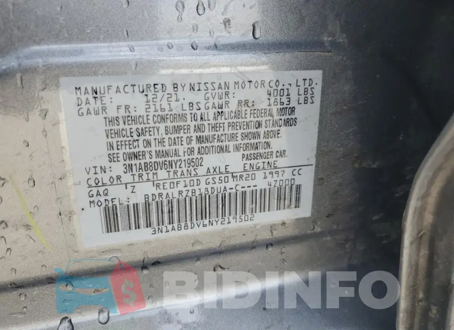 3N1AB8DV6NY219502 Photo# 12