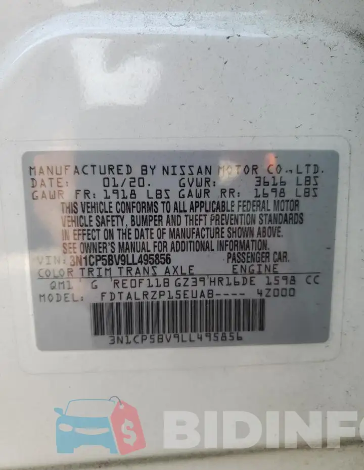 3N1CP5BV9LL495856 Photo# 12