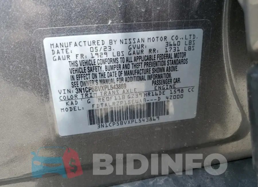 3N1CP5BVXPL543869 Photo# 13