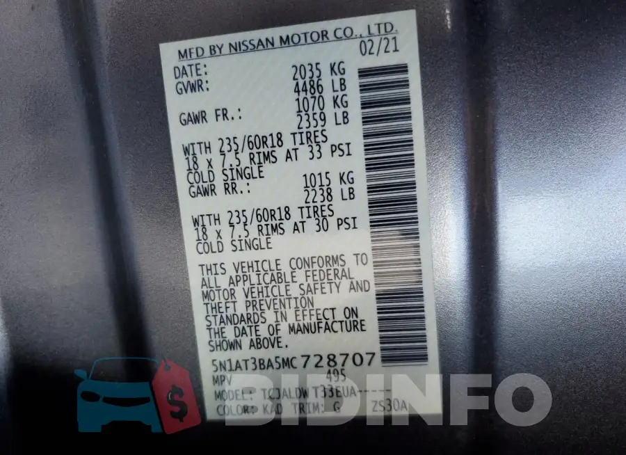 5N1AT3BA5MC728707 Photo# 13