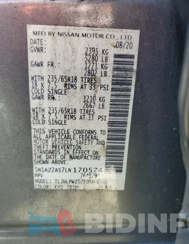 5N1AZ2AS7LN170574 Photo# 14
