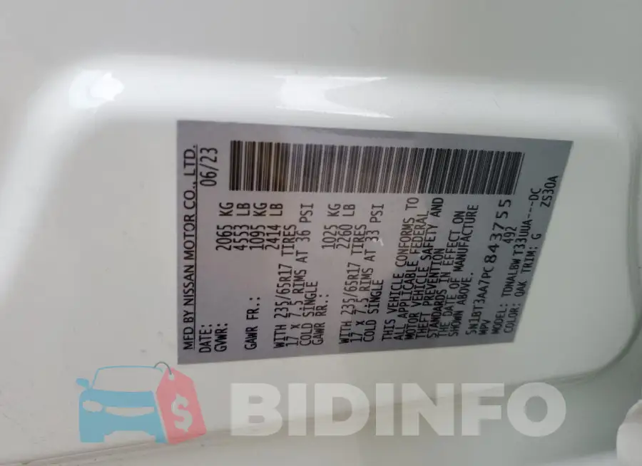 5N1BT3AA7PC843755 Photo# 14