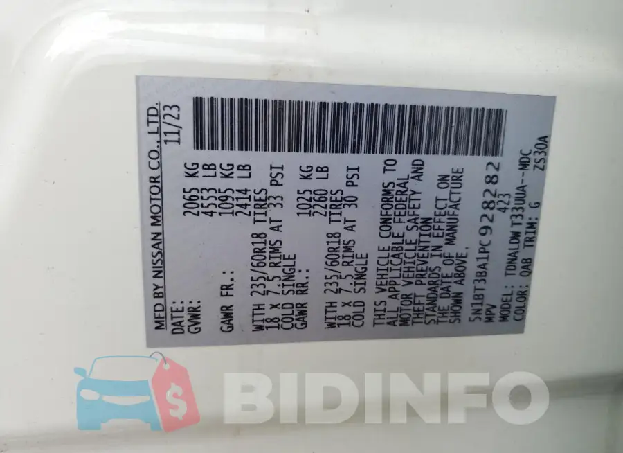 5N1BT3BA1PC928282 Photo# 13