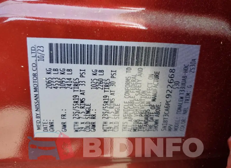 5N1BT3CA6PC922668 Photo# 13