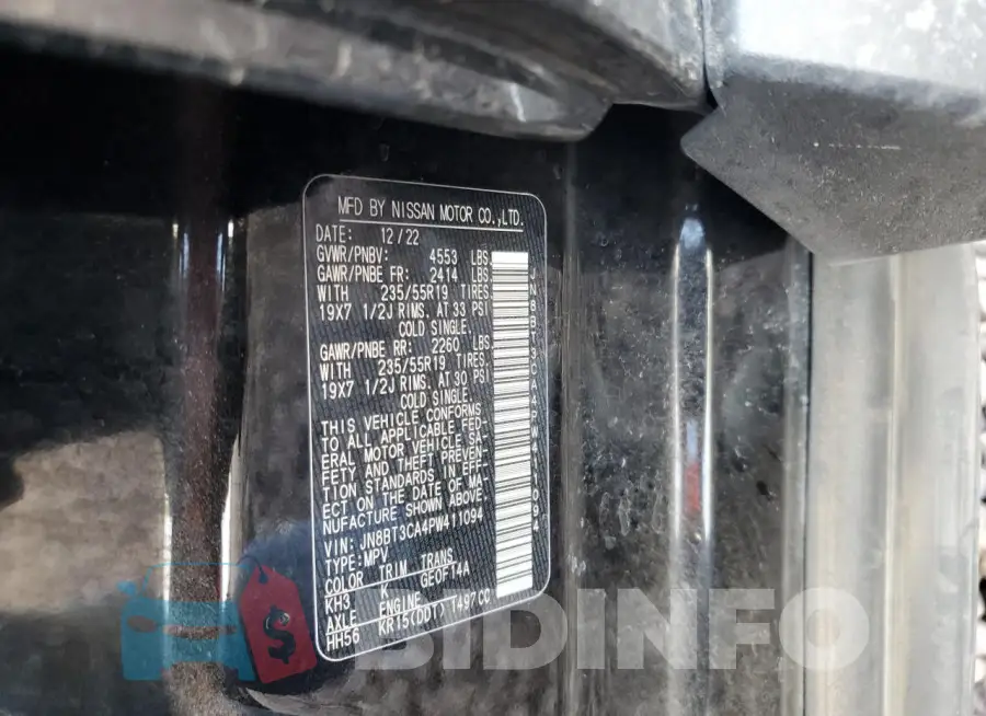 JN8BT3CA4PW411094 Photo# 13