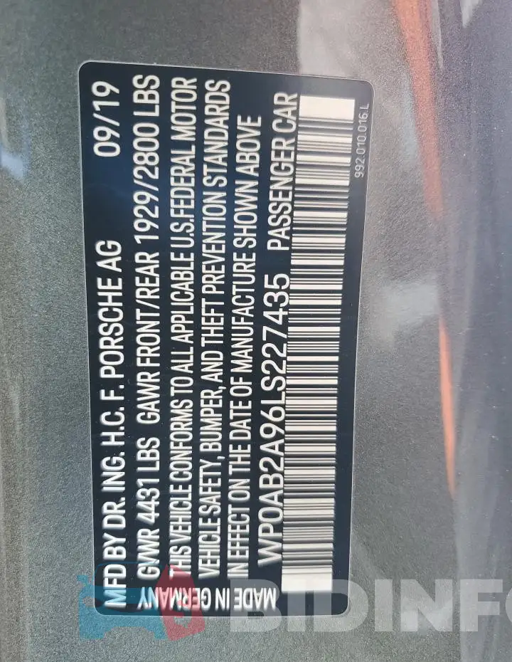 WP0AB2A96LS227435 Photo# 13