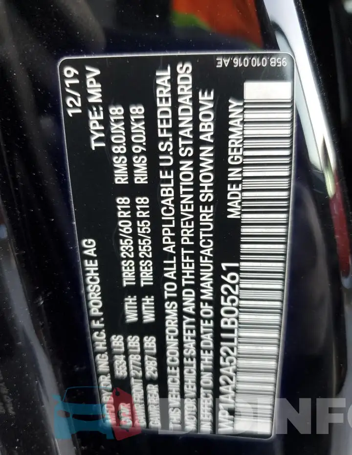 WP1AA2A52LLB05261 Photo# 13