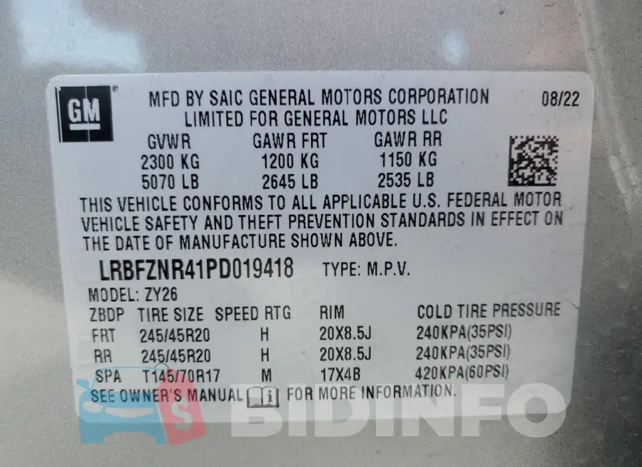 LRBFZNR41PD019418 Photo# 14