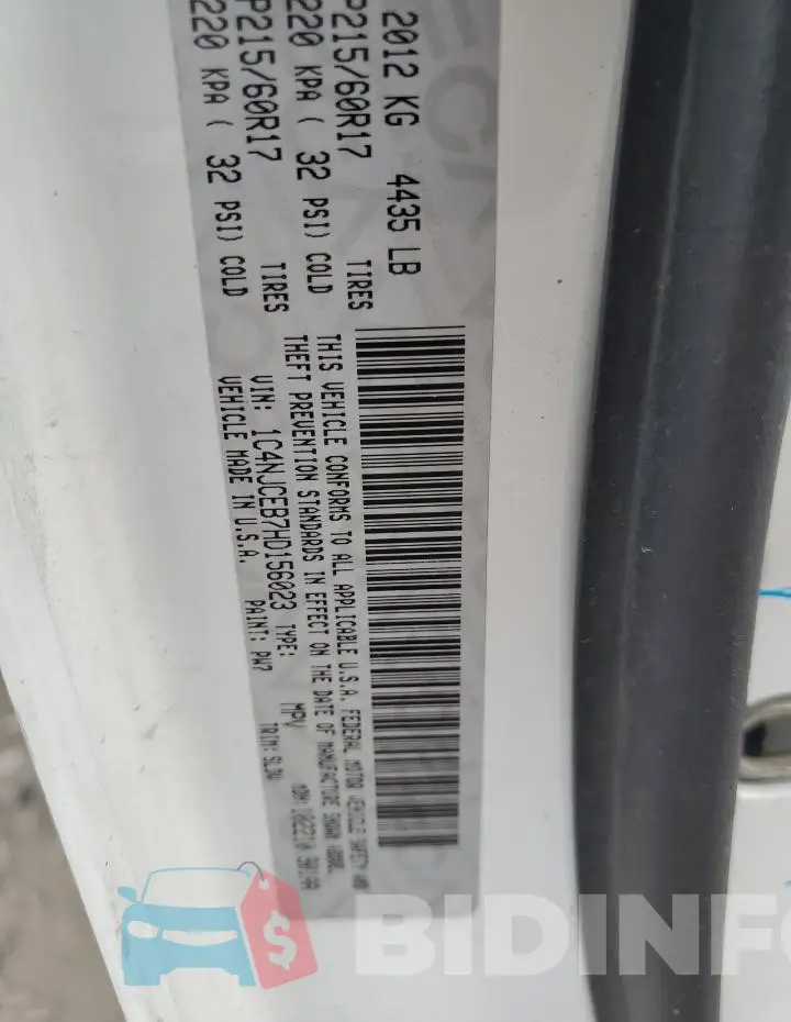 1C4NJCEB7HD156023 Photo# 13