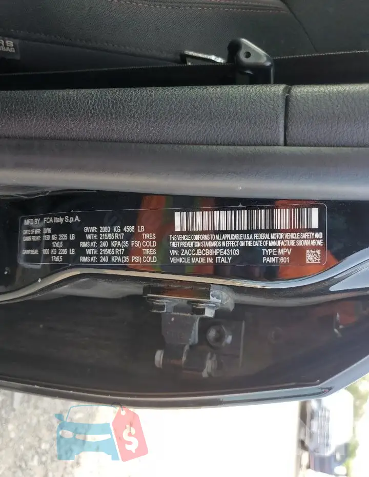 ZACCJBCB8HPE43103 Photo# 13