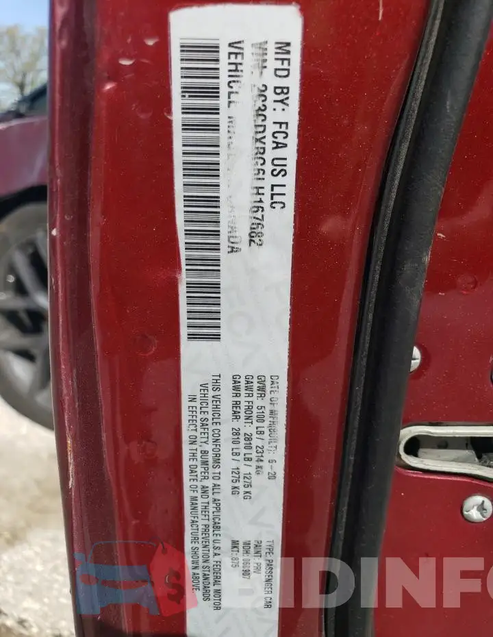 2C3CDXBG6LH167682 Photo# 12